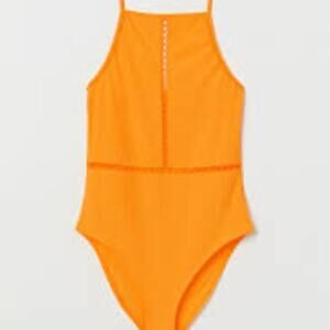 Divided by H&M Yellow/Orange Sleeveless Bodysuit Size S